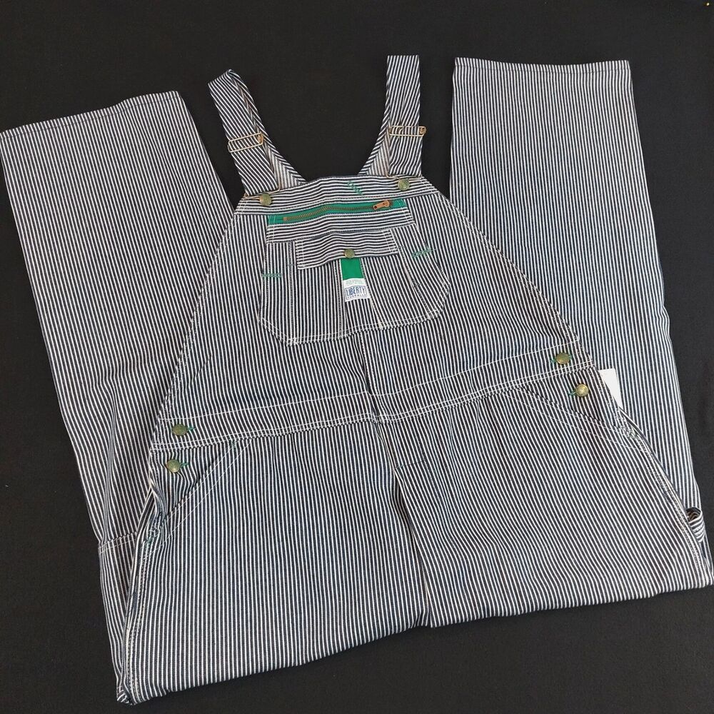 Vintage Liberty Hickory Bib Overalls Men's 46x30 Carpenter USA Made NWT
